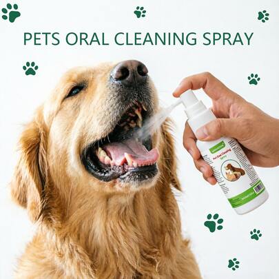 Pet Oral Cleaning Spray For Dogs And Cats, Botanical Breath Freshener Spray, Plant-Based Formula For Daily Oral Care, Helps Freshen Breath & Reduce Odor, Easy Spray Pet Dental Care, Portable Size 30ml/1.01 Fl Oz