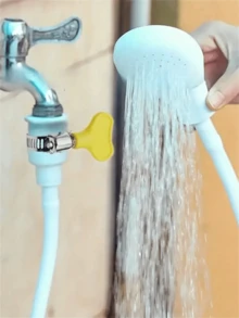 1pc Portable Multi-Function Rubber Hose Spray Nozzle, Universal Shower Accessory, Suitable For Bathroom, Kitchen, Garden, Pet Bathing, RV, Outdoor Camping Essential, Practical Home Tool, Ideal Gift For Home Decor And Outdoor Travel, Sink Hose - Multicolor - View 5