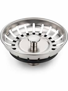 1/2/4pcs Silver Sink Drain Strainer, Alloy Metal Filter Basket, Kitchen Food Waste Collection Anti-Clogging Protector, Reusable Sink Drain Cover, Suitable For Sink, Bathroom, Home Cleaning Storage, Housewarming Gift, Kitchen Sink Accessories, Bathroom Storage - Multicolor - View 3