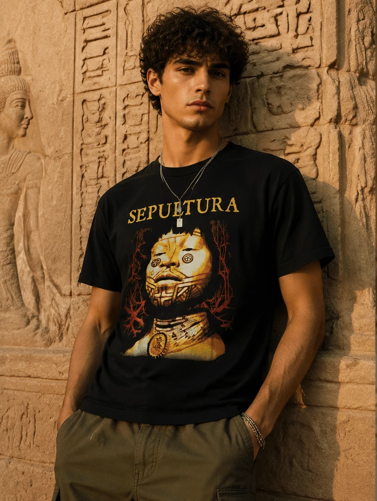 Men T-Shirts - 黑色 - 查看 1