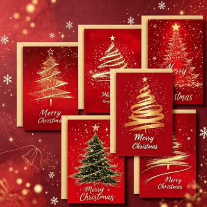20Pcs Snowy Christmas Card Set, Includes Envelopes And Blank Note Cards, Perfect For Christmas Party Invitations, Birthday Cards, And Gift Cards