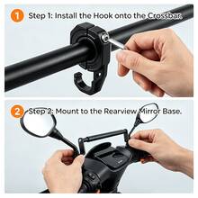 Motorcycle Rearview Mirror Bracket Extension Bar, Multi-Functional Telescopic Handlebar Support Rod With Hook, Universal Extension Bracket, Suitable For Scooters, Electric Bicycles, Lightweight Motorcycles, Also Applicable For Phone Holder, Action Camera Installation, Daily Commute - Motorcycle Telescopic Handlebar Support Rod - View 4