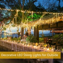 1 Set Outdoor Solar String Lights, Fairy Lights - 300/200/100/50 LED Outdoor Small Lights, IP44 Waterproof Rating, 8 Modes Selectable. Copper Wire String Lights, Suitable For Garden, Yard, Tree Decoration, And Christmas Or Wedding Celebration Decor - Solar Copper Wire Lamp - View 4