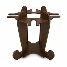 Adega de Vinhos MDF com Suporte para 4 Taças Porta Garrafas Organizador Decorativo para Mesa e Bancada - Tabaco - Visão 1
