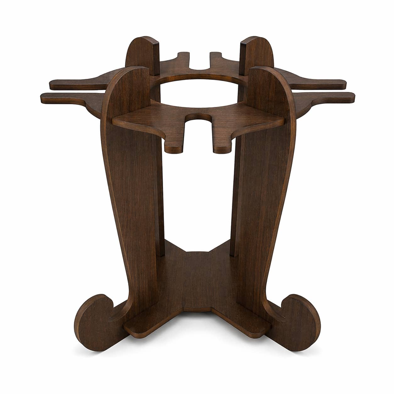 Adega de Vinhos MDF com Suporte para 4 Taças Porta Garrafas Organizador Decorativo para Mesa e Bancada - Tabaco - Visão 1