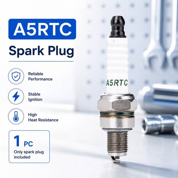 1PC 71mm A5RTC Spark Plug, Heat-Resistant Ceramic & Metal Small Engine Ignition Plug, White Ribbed Insulator With Threaded Electrode, Replacement Spark Plug For Generator, Lawn Mower & Garden Tool Engine Maintenance