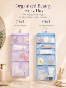 New Minimalist Hanging Travel Toiletry Storage Bag, Compartment Storage Design, Portable, Suitable For Travel, Business Trip And Home Use - Multicolor - View 12