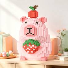 This 1097-Piece Building Block Set Creates A Strawberry Capybara, Which Is Adorable And Cute, Making It A Perfect Gift For Couples And Parents. The Assembly Difficulty Is Relatively High. It's An Ideal Gift For Christmas, Halloween, And The Back-To-School Season. - Multicolor - View 2
