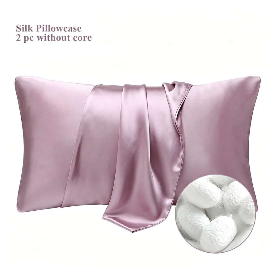 2pcs/Set Pure Silk Pillowcases, Super Smooth Soft Mulberry Silk Pillowcases KING QUEEN Size, Envelope Design, Suitable For Hair And Skin, Elegant Women's Gift, All Seasons