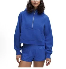 Lululemon Scuba Oversized Half-Zip Hoodie | Cotton-Blend Fleece Pullover, Boxy Short Fit With Kangaroo Pocket - 閃電藍金拉鍊 - 查看 1
