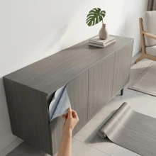 1 Roll Dark Gray Vinyl Wallpaper, Peel And Stick, Removable, Matte Self-Adhesive, PVC Waterproof Oil-Resistant Textured, Random Pattern, Easy To Install, Suitable For Cabinets, Bedroom, Living Room Wall Decor, Furniture Renovation - Wood Grain - View 15