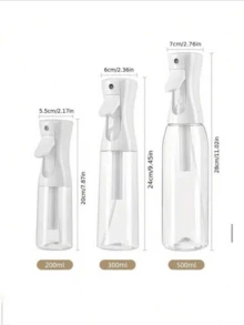 1件 200/300ML 簡單易用、可重複使用、透明可替換噴霧容器，便攜式手持霧化噴瓶，適用於居家清潔與植物護理，提供黑色與白色兩種顏色 - 多款式 - 查看 4