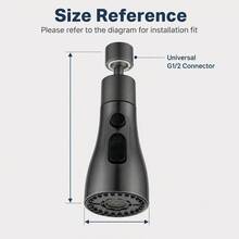 OCTAVO (1 Piece) High-Quality Three-Way Adjustable Splash-Proof Kitchen Faucet: Sturdy Structure, Easy To Operate, Perfect For Precise Watering And Cleaning! Home Bathroom Decoration, Autumn Decoration, Back-To-School Season - Gunmetal Gray - View 5