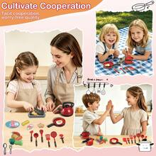11/23/47/51/69pcs Mini Kids Kitchen Pretend Play Toy Set, Cuttable Fruit & Vegetable Realistic Food, Includes Cookware & Tableware, Holiday Birthday Gift, Educational Toy For Boys & Girls 3+ - Multicolor - View 6