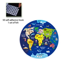 Quixorblex 1 Set Seven Continents Felt Puzzle, Interactive Geography Learning Tool, Montessori Educational Aids, Creative Felt Board, Classroom Teaching Props, Educational Resources For Home & Classroom - Multicolor - View 12