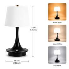 LED 3-Color Touch Control Desk Lamp, USB Rechargeable, Sensitive Touch Switch Sensor, Stepless Dimming, Ambient Decorative Space, Portable Night Light, Modern Home Decor, Suitable For Bedroom, Dining Room, Study, Bar, Outdoor, Ideal Gift Choice - Desk Lamp - View 10