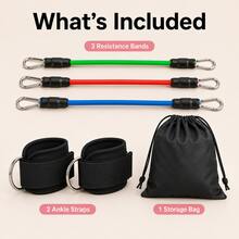 BSKT Hip Training Set, Ankle Straps, Hip Workout, Unisex, Leg And Hip Training, Pilates Home Workout, Yoga Practice, Taekwondo Training, Gym Accessories, Resistance Bands, Fitness Equipment, Fitness Training - Multicolor - View 9