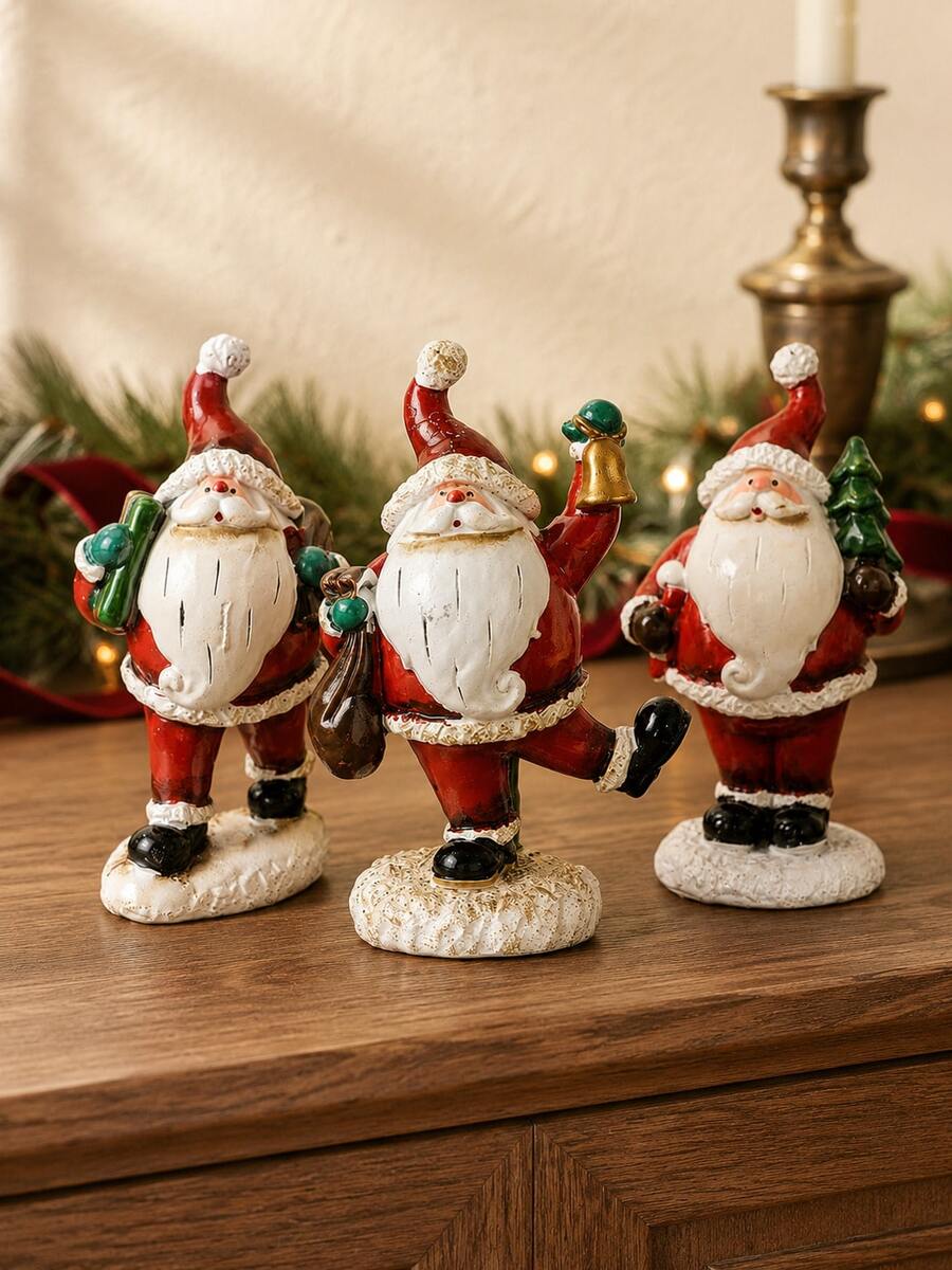 Vintage Santa Claus Decorative Statue, Traditional Christmas Holiday Decoration, Suitable For Desktop, Fireplace Mantel, Bookshelf, Entryway, Living Room And Festive Home Decor - 1PC - View 1