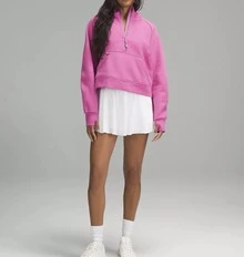 Lululemon Scuba Oversized Half-Zip Hoodie | Cotton-Blend Fleece Pullover, Boxy Short Fit With Kangaroo Pocket - 玫紅色 - 查看 3