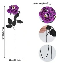 10Pcs Scary Eyeball Dark Red Fake Rose Branches Halloween Vase Bouquet Accessories - Multicolor - View 24