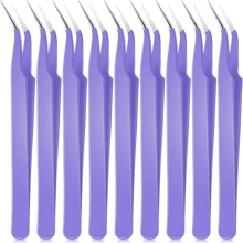 9pcs Handmade Bent Tweezers, Multi-Functional Curved Tweezers, Suitable For Handmade Crafts, Jewelry Making, DIY, Nail Art, Eyelash Extensions (Pink) - Multi-color - View 9