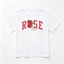 Rose Rose American-Style  Brand With Basketball Star Print In Honor Of Rose, Made Of Pure Cotton T Shirt - 白色 - 查看 7