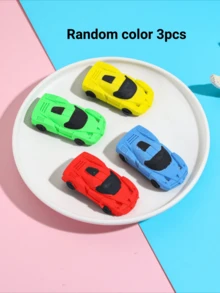 1/4/8個迷你賽車橡皮擦－亮黃色、紅色、綠色、藍色－合成橡膠鉛筆橡皮擦，適用於居家、學校、教室獎勵、獎品、禮物與趣味文具，學習用品｜亮色橡皮擦，返校季必備 - 塞車橡皮擦 - 查看 10