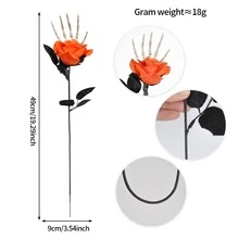 10Pcs Scary Eyeball Dark Red Fake Rose Branches Halloween Vase Bouquet Accessories - Multicolor - View 39