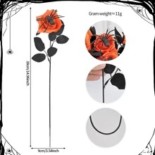 10Pcs Scary Eyeball Dark Red Fake Rose Branches Halloween Vase Bouquet Accessories - Multicolor - View 49