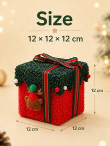 Cute Christmas Snowflake Plush Gift Box, Reusable Reindeer Decor Christmas Eve Apple Holder, Soft Holiday Storage Box, Suitable For Holiday Gifts, Friends And Children Gifts - Multicolor - View 7