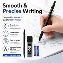 Mechanical Pencil Set, 0.5mm And 0.7mm Replaceable Drawing Pencils, Lead Box, Precision Writing Pencils, Suitable For School, Office, Home, Sketching And Painting (1 Pencil + 1 Box Of Lead + 1 Eraser) - Multiple Styles - View 8