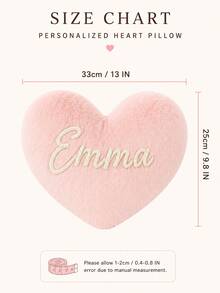 Personalized Heart-Shaped Pillow, Customized Name Design, Sweet Gift For Girls, Customized Name Pajama Party Cushion, Charming Pajama Party Gift And Room Decor, Room Decor, Bedroom Decor, Personalized, Teacher Gift, Personalized Gift, Wedding, Home Decor - Multicolor - View 9