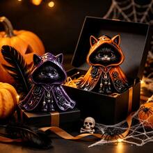 Halloween Wizard Black Cat Clay Silicone Mold, 3D Gothic Cloak Cat Figurine Casting Mold, Multipurpose DIY Craft Molds For Epoxy Resin, Plaster, Air Dry Clay, Scented Candle, Soap, Witchy Home Tabletop Ornament Making Supplies - They Are Selling Molds. - View 5
