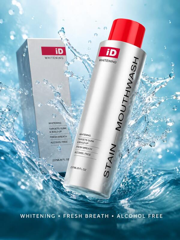 Whitening Mouthwash For Teeth Stains Removal, Fresh Breath Oral Rinse, Gunk & Build-Up Remover, Alcohol Free Daily Oral Hygiene Care