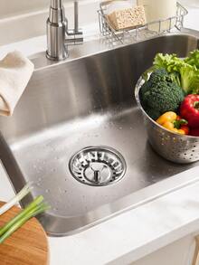 1/2/4pcs Silver Sink Drain Strainer, Alloy Metal Filter Basket, Kitchen Food Waste Collection Anti-Clogging Protector, Reusable Sink Drain Cover, Suitable For Sink, Bathroom, Home Cleaning Storage, Housewarming Gift, Kitchen Sink Accessories, Bathroom Storage - Multicolor - View 11