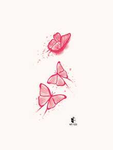1pc Halloween Pink Aesthetic Butterfly Pattern Temporary Waterproof Tattoo Sticker For Makeup, Street, Party, Gift, Arm, Shoulder, Neck, Collarbone, Waist, Abdomen, Body - Hot Pink - View 7