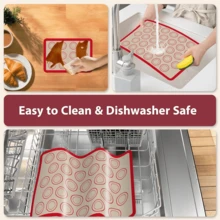1pc Dishwasher Silicone Baking Mat, 16.5*11.6 Inch Non-Stick Macaron Mat, High Temperature Resistant Silicone Material, Smooth Flat Baking Surface For Easy Release, Reusable For Cookies, Macarons And Various Desserts, Practical Tool For Professional Macaron Makers And Home Baking Enthusiasts, Easy To Clean With Water Or Dishwasher, Flexible And Durable - View 5