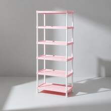 Estante Plástica Multiuso FLEXA 407 Rosa Bebê 6 Prateleiras Modular Organizadora - Visão 4