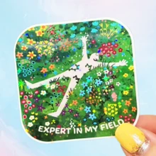 Field Lying Flat, Healing Floral Sea Illustration, Using Beautiful Imagery To Play The Most Authentic Lying Flat Meme, Contrast Feeling Maxed Out Waterproof Vinyl Sticker - Durable Smooth Surface, Self-Adhesive Bumper Sticker, Suitable For Cars, Windows, Laptops, Trucks, Water Bottles - Multi-Functional Durable Design, Car Sticker - Vinyl - View 12