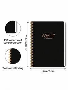 Trees 1pc Undated Daily To-Do List Planner Notebook, Suitable For School Supplies, Back To School Season - Black - View 5