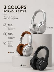 無線藍牙耳罩式耳機 Bluetooth 5.4 復古風音樂耳機 銀色金屬質感 棕色皮革耳罩設計 40mm 動圈單體 HiFi 立體環繞音效 強勁低音 清晰人聲 低延遲連接 穩定無線傳輸 長效續航 舒適輕量可折疊收納 便攜式耳機 多裝置兼容 適用手機電腦平板 多場景使用 200mAh 通勤旅行運動休閒音樂學習辦公 男女情侶禮物 生日禮物 - 彩色 - 查看 9