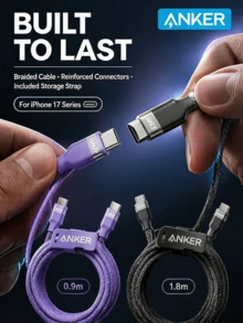anker Kabel data pengisian cepat bersertifikasi Apple MFi A8662, kompatibel dengan iPhone 16, 15 Pro Max, dan 14. Kabel pengisian cepat port 13C ke Lightning 12, kabel pengisi daya asli. - MultiWarna - View 4