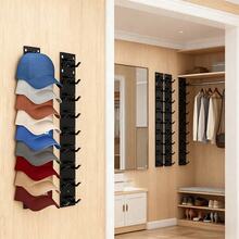 1/2/3pcs Wall-Mounted Baseball Cap Storage Rack - Strong Adhesive Hooks, Holds Up To 10 Caps At Once, Suitable For Door Panels And Cabinets, Hat Hanging Display Rack, Accessory Box, Black And White, Halloween Gift, Christmas Gift - Multicolor - View 5