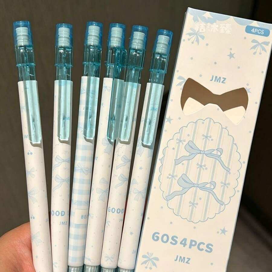 1/2/4 Pcs Bowknot Mechanical Pencils, 2B Lead Automatic Pencils In Pink ...