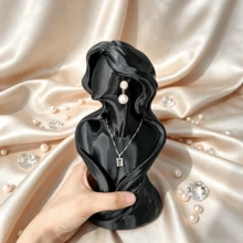 Modern Art Women Bust Jewelry Display Stand With Necklace And Earring Holes, Suitable For Boutique Window, Bedroom Decor, Live Streaming Props, Birthday And Anniversary Gift - Same Style In Multiple Colors and Sizes - View 7
