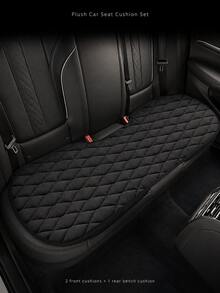1pc Car Back Seat Protector, Plush Material Seat Cushion, Anti-Slip Car Seat Pad, Universal Size Seat Pad Accessory, Car Interior Accessory, Car Decoration Garage Storage Organizer - A - View 2