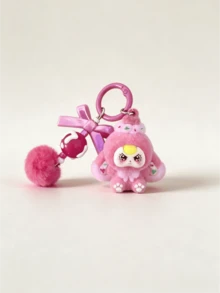 Unisex Adult Sweetheart Big Ear Keychain, Flocked Solid Plastic Key Chain, Cute Cartoon Pendant (Random Head Pendant Style) - Multicolor - View 10