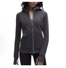 Lululemon Women's Scuba Full-Zip Hoodie Classic Hooded Jacket Fit Track Jacket Full Zip Outerwear Breathable Warm Athletic Sweatshirt With Thumbholes - 石墨灰 - 查看 1