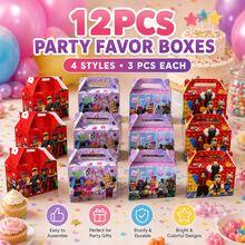Roblox 12入 12.4x6.4x8.45cm 紙製禮物盒，4款卡通便攜手提盒，適合兒童、女孩、男孩，生日派對、婚禮、聖誕節、糖果零食、派對小禮物、房間裝飾、居家裝飾 - Roblo 男孩 組合套裝 紙盒 - 查看 3