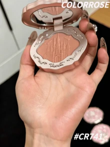 COLORROSE Vintage-Style Natural Blush Powder Compact, Luminous Matte Finish Blush, Lightweight And Smooth Application, Includes Mirror, Blush & Eyeshadow Palette, Facial Makeup Cosmetics - CR741 - View 4